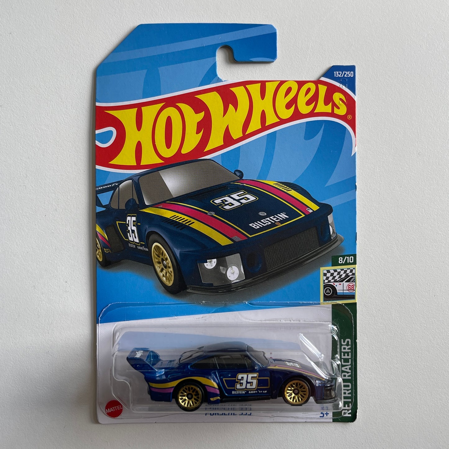 Hot Wheels Porsche 935 (Blue) Long Card (Damaged) Retro Racers 132/250