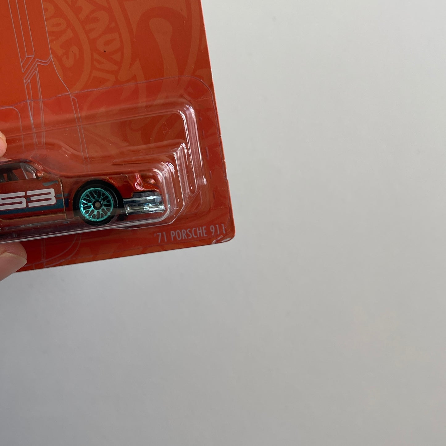 Hot Wheels '71 Porsche 911 (Orange) Long Card (Damaged) Orange and Blue Series 4/6