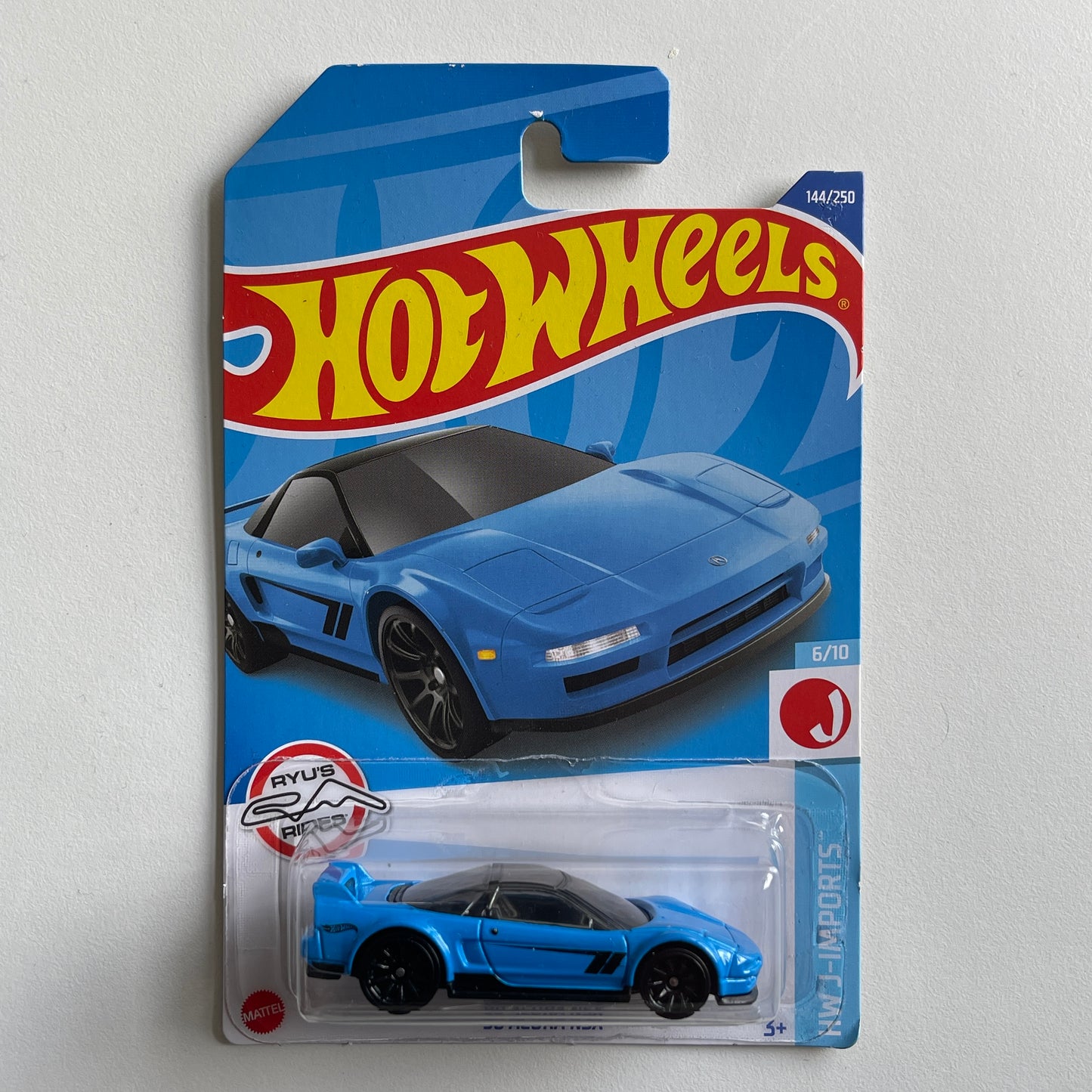 Hot Wheels '90 Acura NSX (Blue) Long Card (Damaged) HW J-Imports 144/250