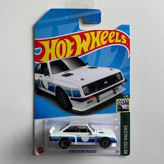 Hot Wheels Ford Escort RS2000 (White) Long Card (Damaged) Retro Racers 4/250