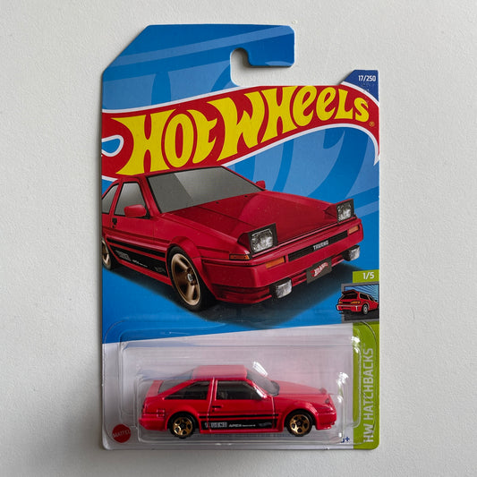 Hot Wheels Toyota AE86 Sprinter Trueno (Red) Long Card (Damaged) HW Hatchbacks 17/250