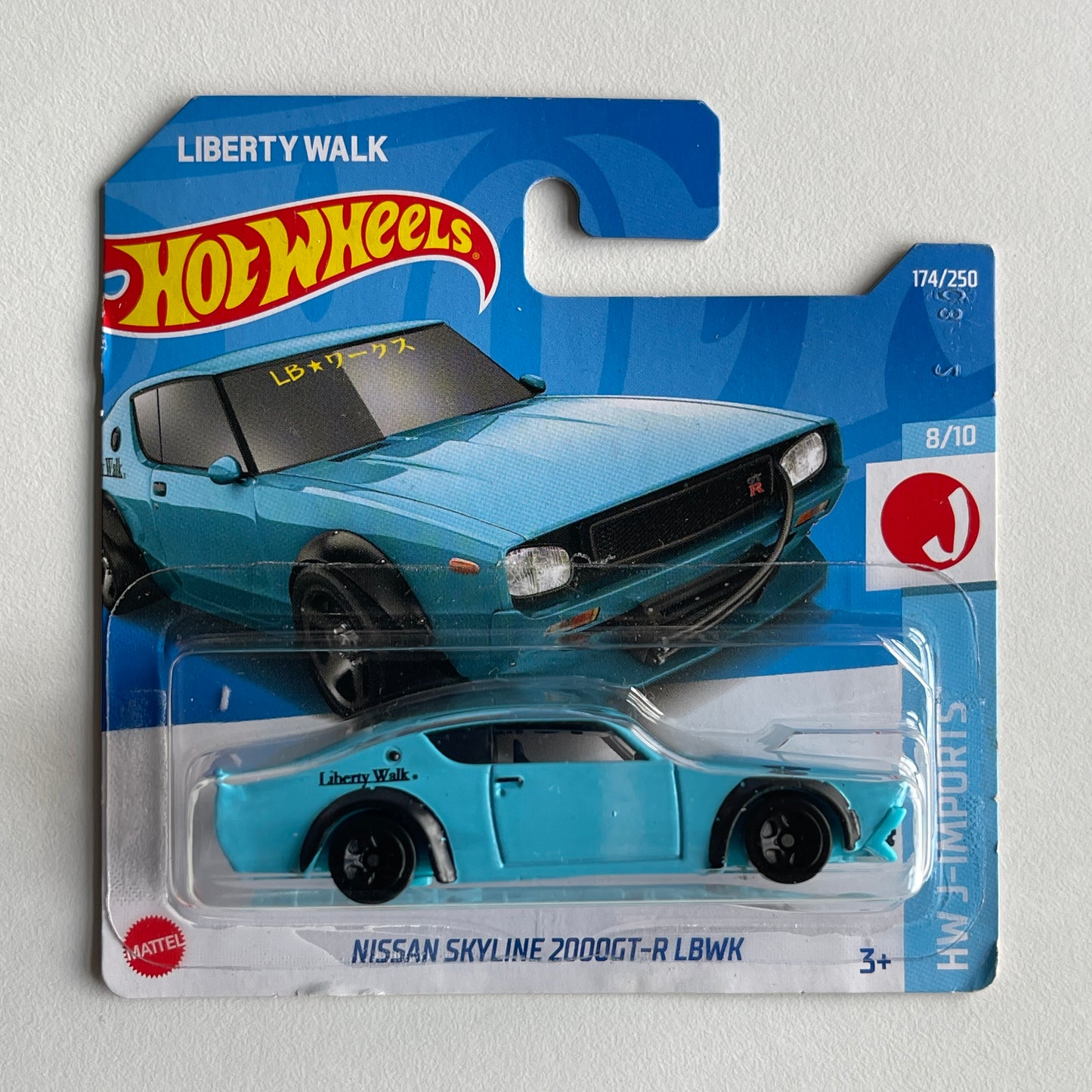 Hot Wheels Nissan Skyline 2000GT-R LBWK (Blue) Short Card (Damaged) HW J-Imports 174/250