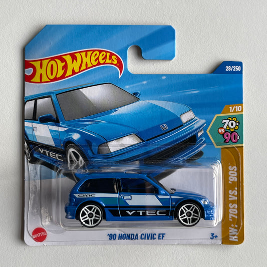 Hot Wheels '90 Honda Civic EF (Blue) Short Card (Damaged) HW: '70s vs. '90s 28/250