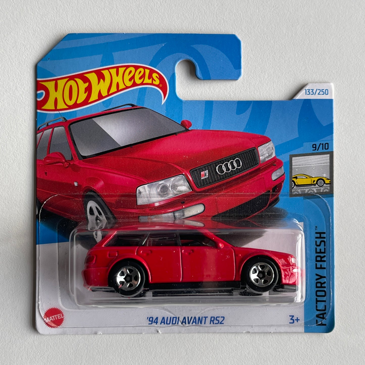 Hot Wheels '94 Audi Avant RS2 (Red) Short Card (Damaged) Factory Fresh 133/250 (with Fuel Flap)