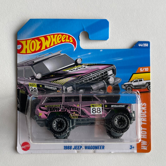 Hot Wheels 1988 Jeep Wagoneer (Purple) Short Card (Damaged) HW Hot Trucks 44/250