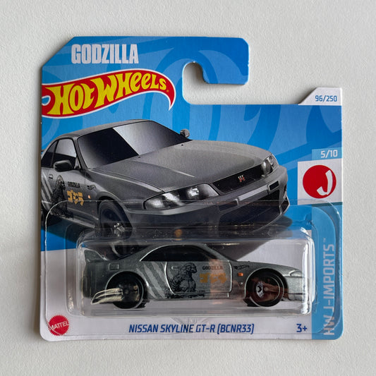 Hot Wheels Godzilla Nissan Skyline GT-R [BCNR33] (Grey) Short Card HW J-Imports 96/250