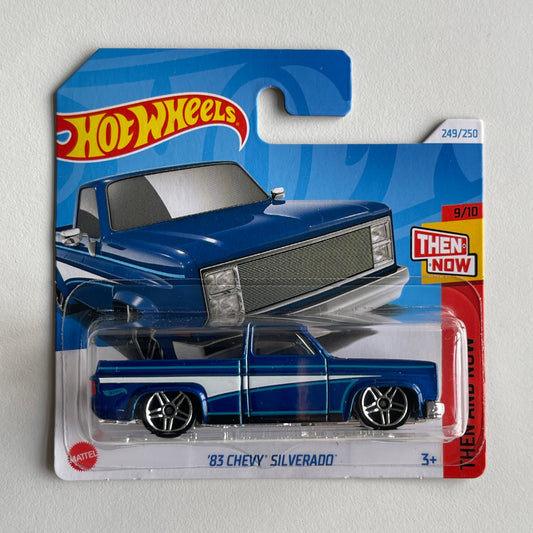 Hot Wheels '83 Chevy Silverado (Blue) Short Card Then And Now 249/250