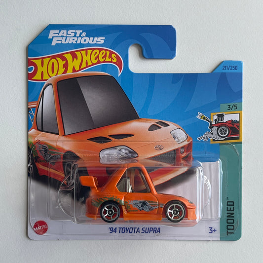 Hot Wheels Fast & Furious '94 Toyota Supra (Orange) Short Card Tooned 211/250