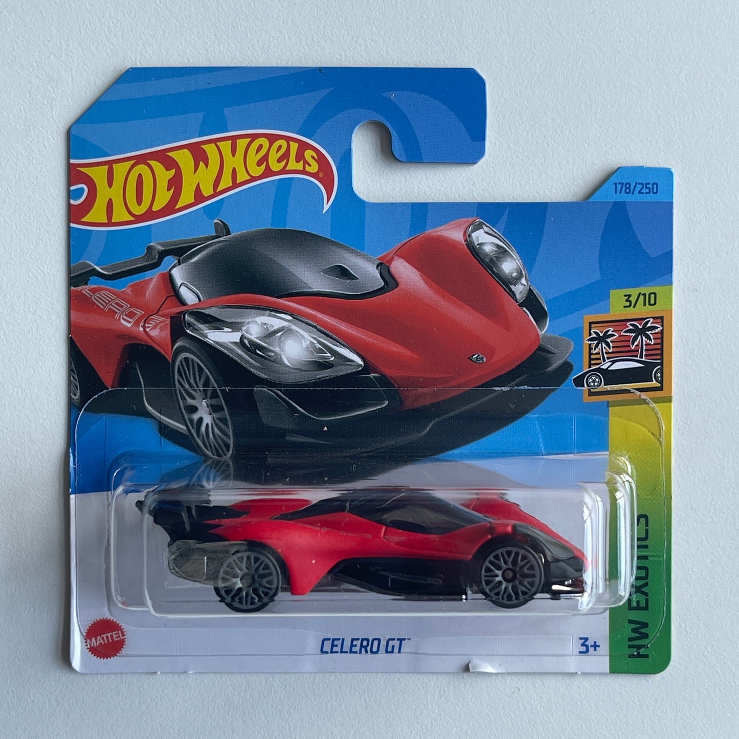 Hot Wheels Celero GT (Red) Short Card (Damaged) HW Exotics 178/250