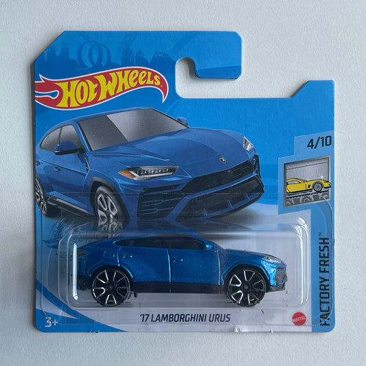 Hot Wheels '17 Lamborghini Urus (Blue) Short Card (Damaged) Factory Fresh 64/250