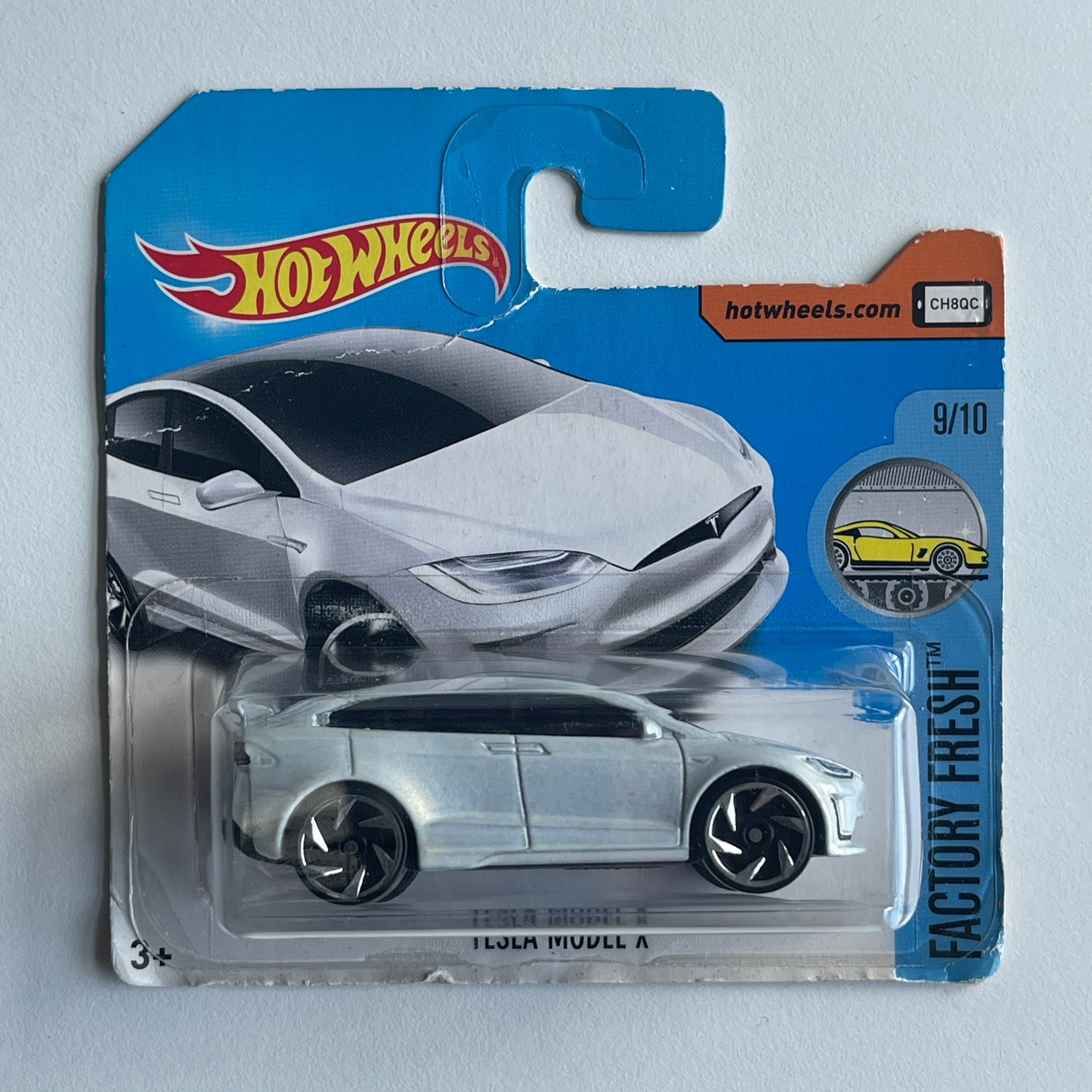 Hot Wheels Tesla Model X (White) Short Card (Damaged) Factory Fresh 97/365