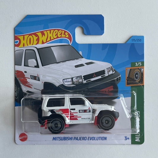 Hot Wheels Mitsubishi Pajero Evolution (White) Short Card Mud Studs 175/250