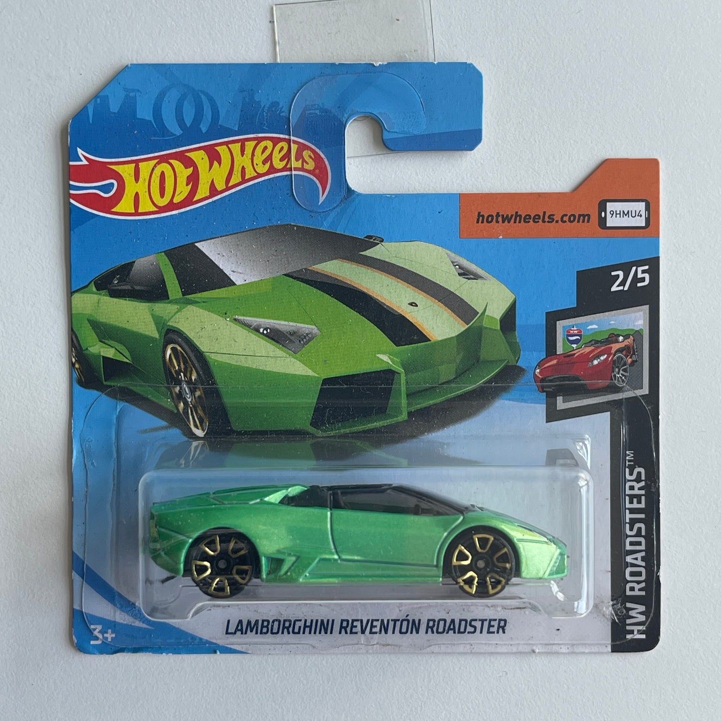 Hot Wheels Lamborghini Reventon Roadster (Green) Short Card (Damaged) HW Roadsters 18/250