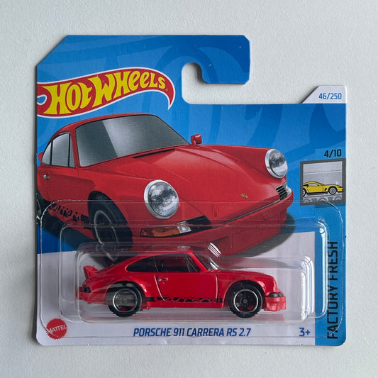 Hot Wheels Porsche 911 Carrera RS 2.7 (Red) Short Card (Damaged) Factory Fresh 46/250