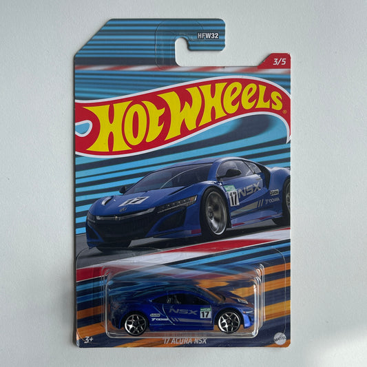 Hot Wheels '17 Acura NSX (Blue) Long Card (Damaged) Racing Circuit Series 3/5