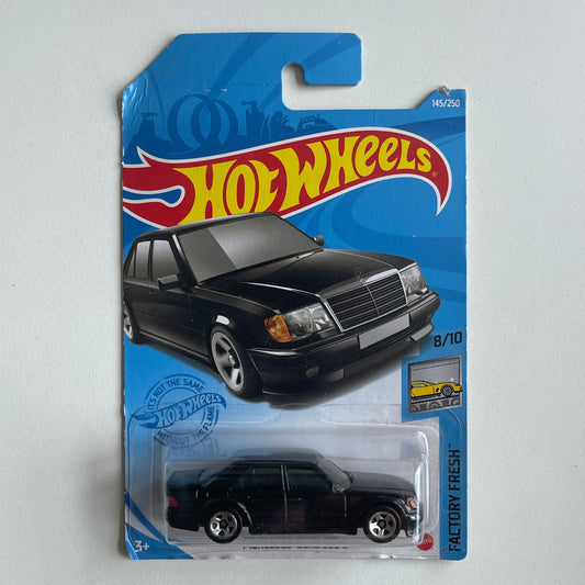 Hot Wheels Mercedes-Benz 500 E (Black) Long Card (Damaged) Factory Fresh 145/250