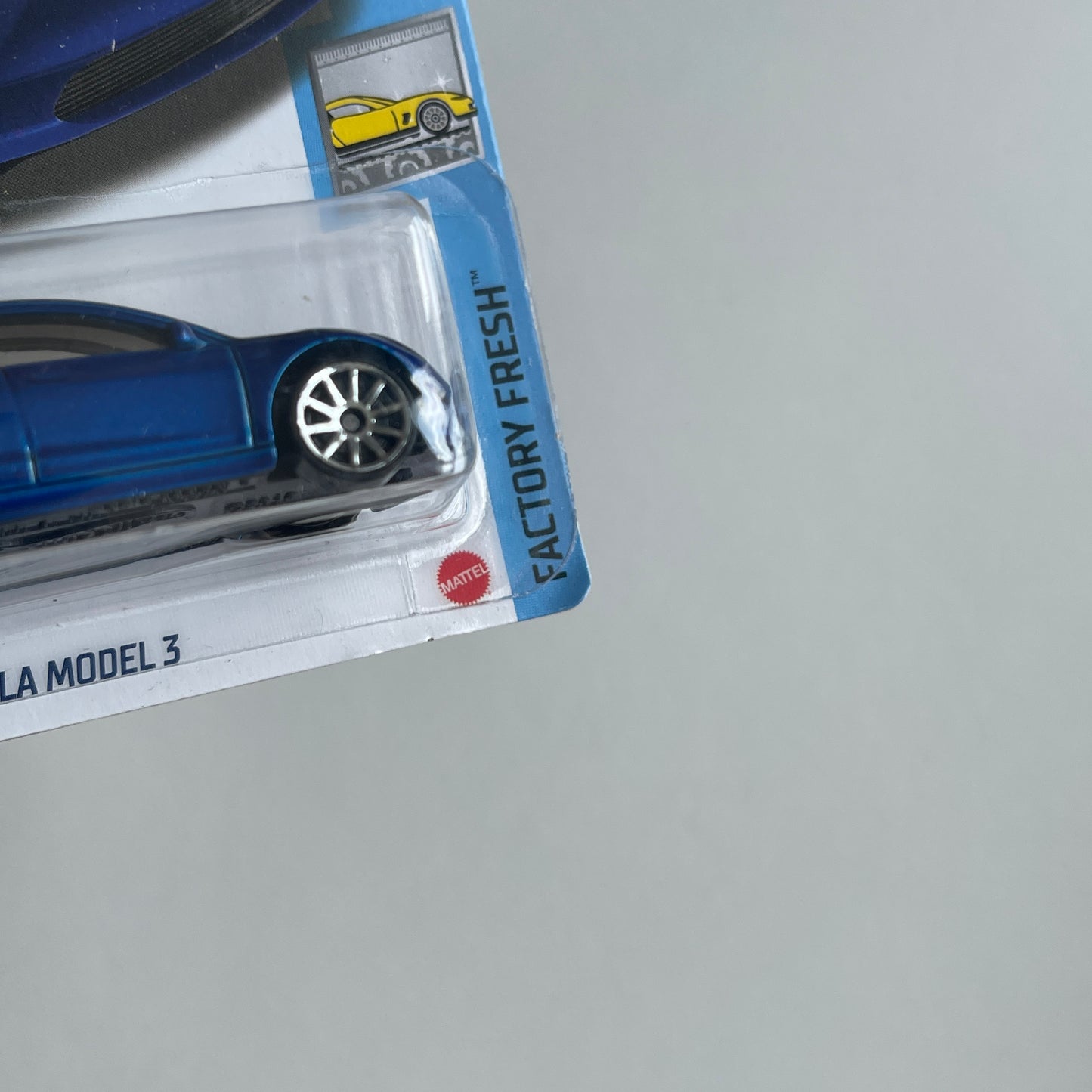 Hot Wheels Tesla Model 3 (Blue) Long Card (Damaged) Factory Fresh 112/250