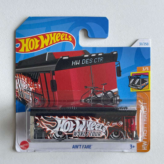 Hot Wheels Ain't Fare (Black) Short Card (Damaged) HW Fast Transit 31/250 Treasure Hunt