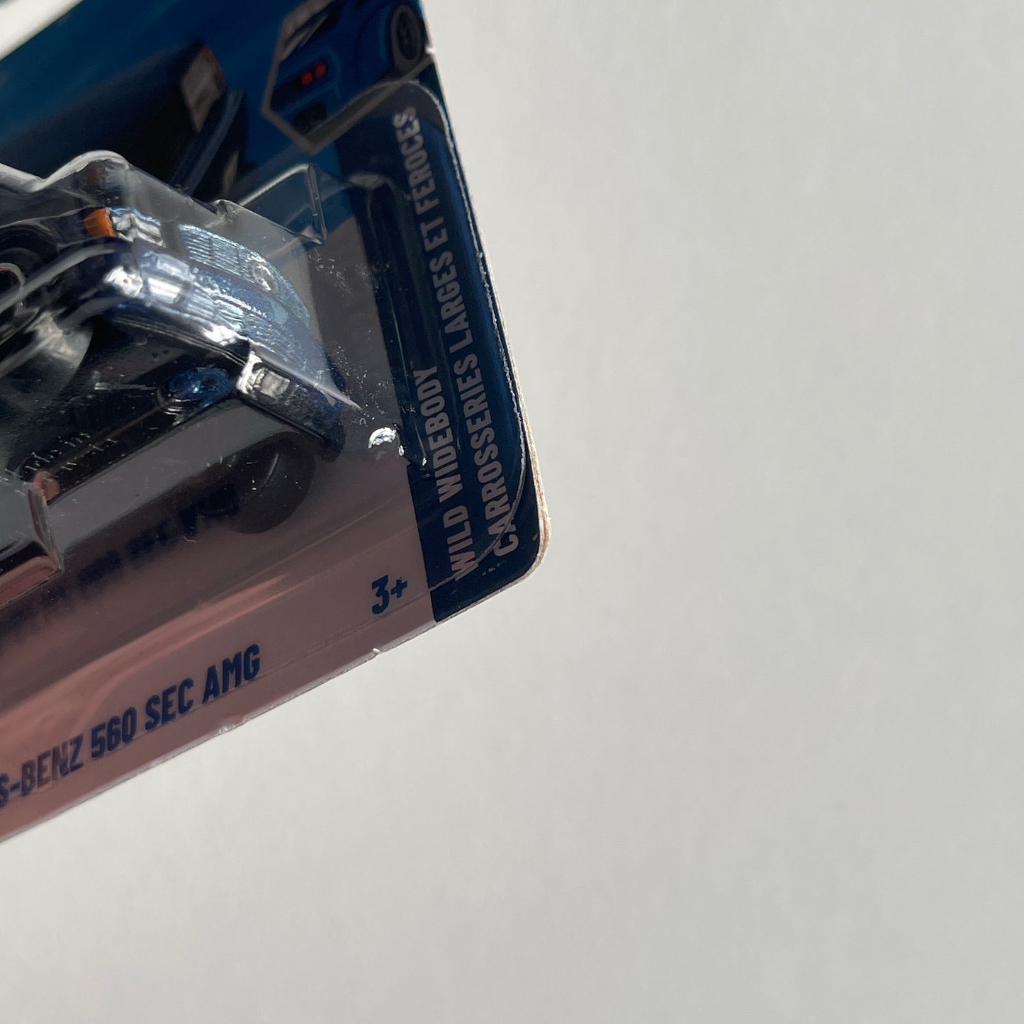 Hot Wheels '89 Mercedes - Benz 560 SEC AMG (Navy Blue) Short Card (Damaged) Wild Widebody 186/250