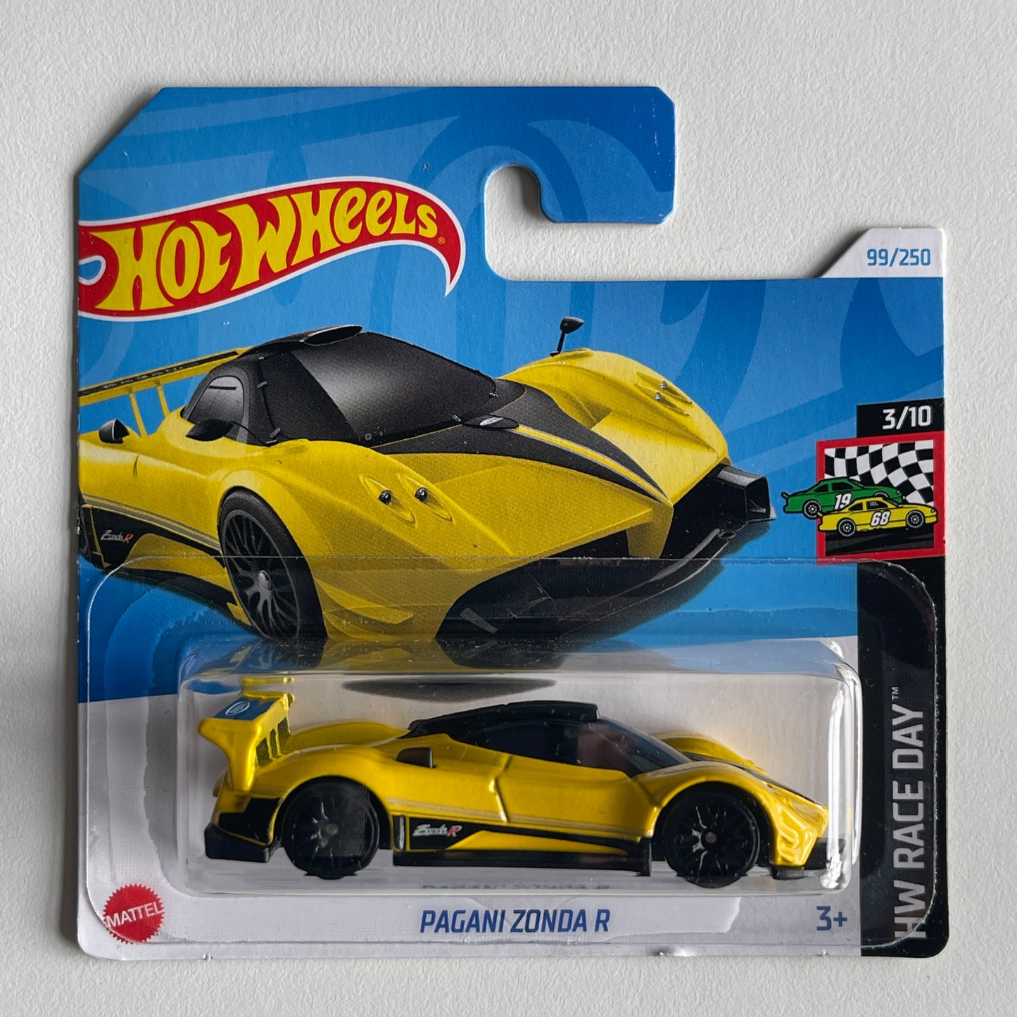 Hot Wheels Pagani Zonda R (Yellow) Short Card (Damaged) HW Race Day 99/250
