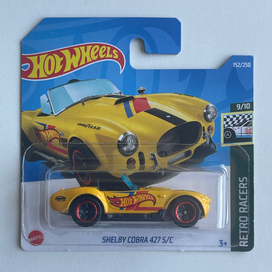 Hot Wheels Shelby Cobra 427 S/C (Yellow) Short Card Retro Racers 152/250