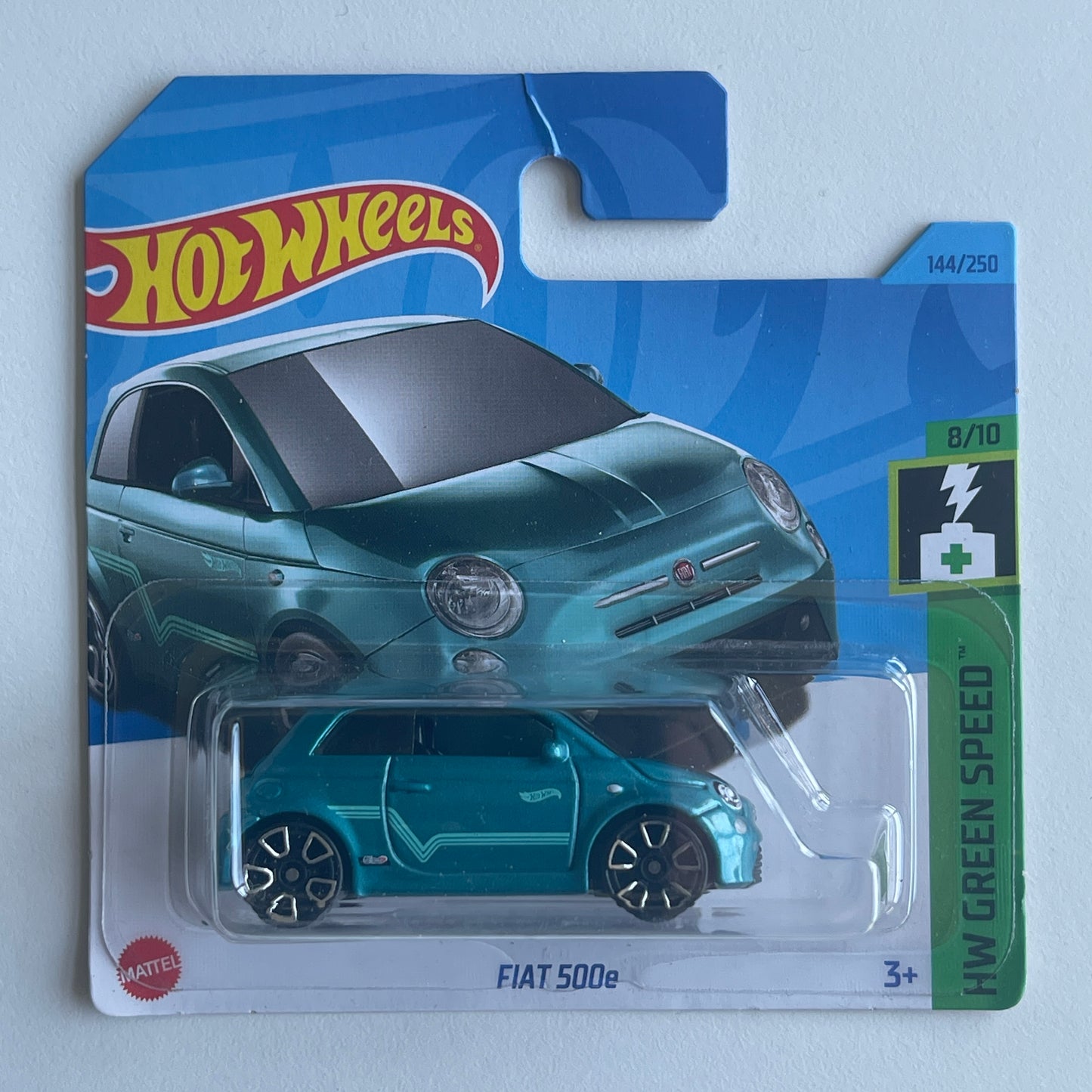 Hot Wheels Fiat 500e (Green) Short Card (Damaged) HW Green Speed 144/250