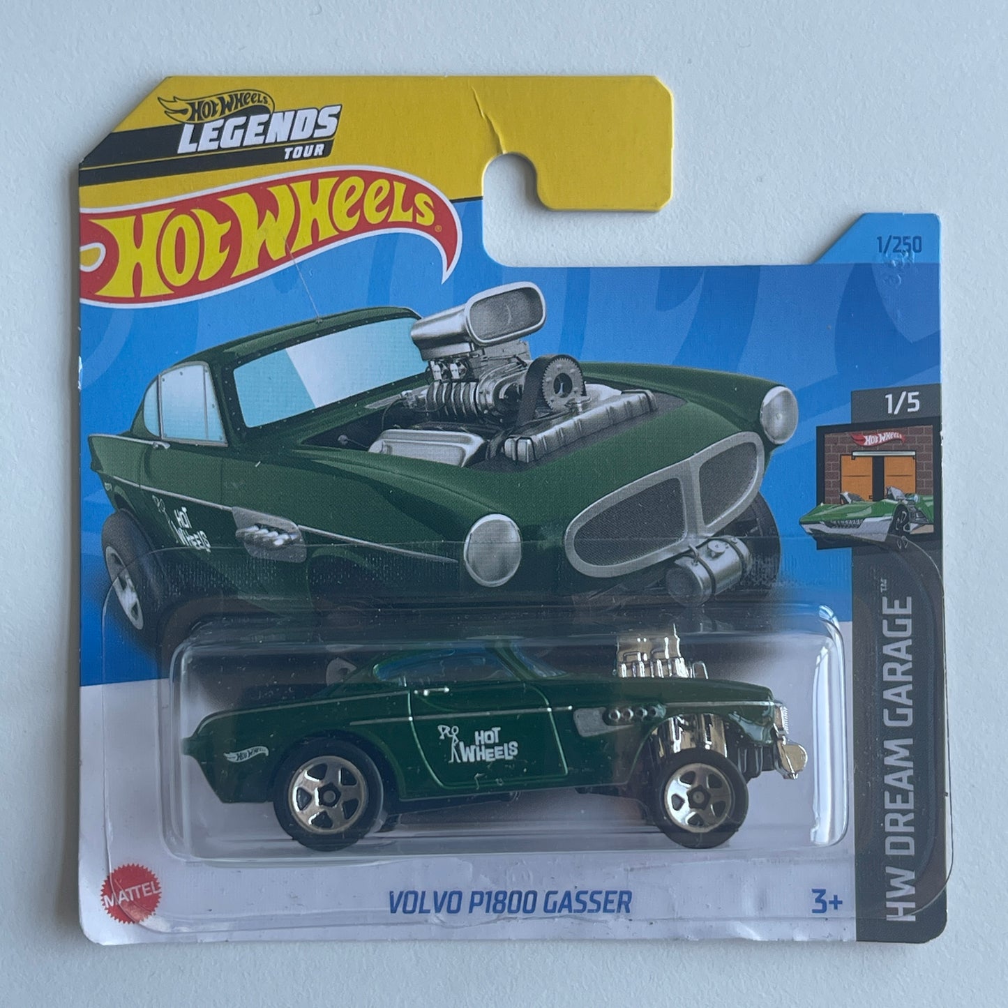 Hot Wheels Volvo P1800 Gasser (Green) Short Card (Damaged) HW Dream Garage 1/250