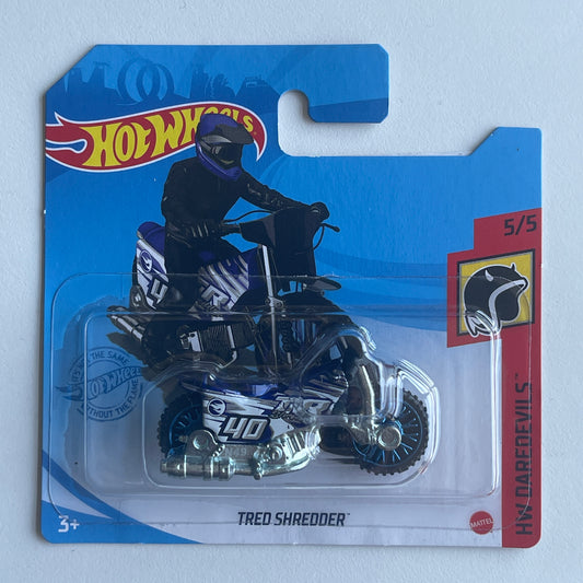 Hot Wheels Tred Shredder (Blue) Short Card (Damaged) HW Daredevils 136/250 Treasure Hunt