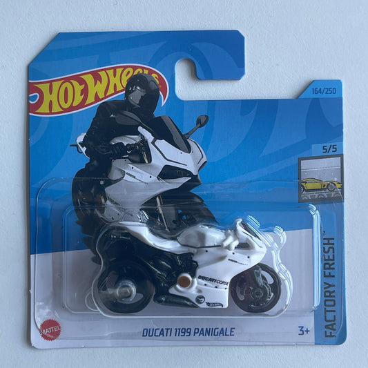 Hot Wheels Ducati 1199 Panigale (White) Short Card (Damaged) Factory Fresh 164/250 Treasure Hunt