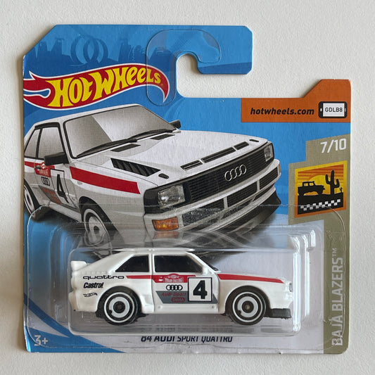 Hot Wheels '84 Audi Sport Quattro (White) Short Card (Damaged) Baja Blazers 43/250