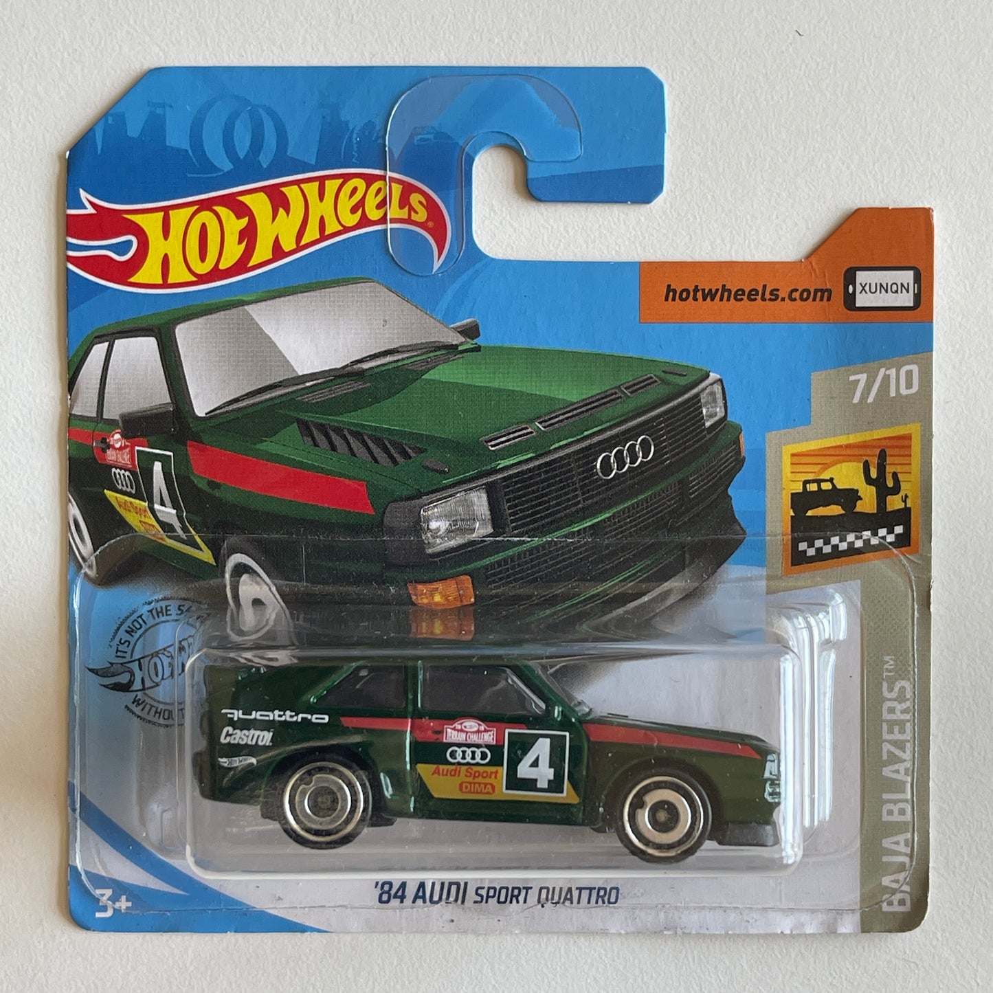 Hot Wheels '84 Audi Sport Quattro (Green) Short Card (Damaged) Baja Blazers 43/250