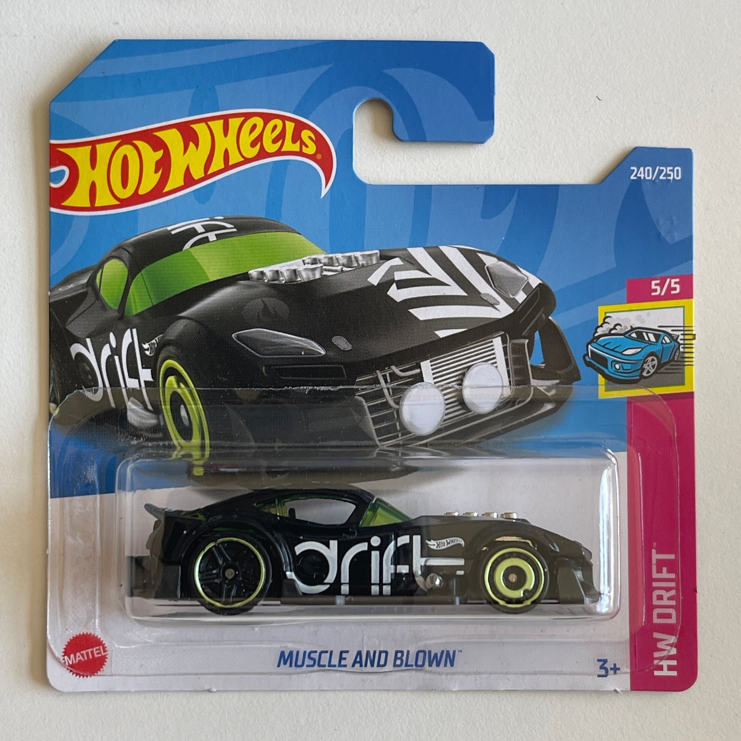 Hot Wheels Muscle And Blown (Black) Short Card HW Drift 240/250 Treasure Hunt