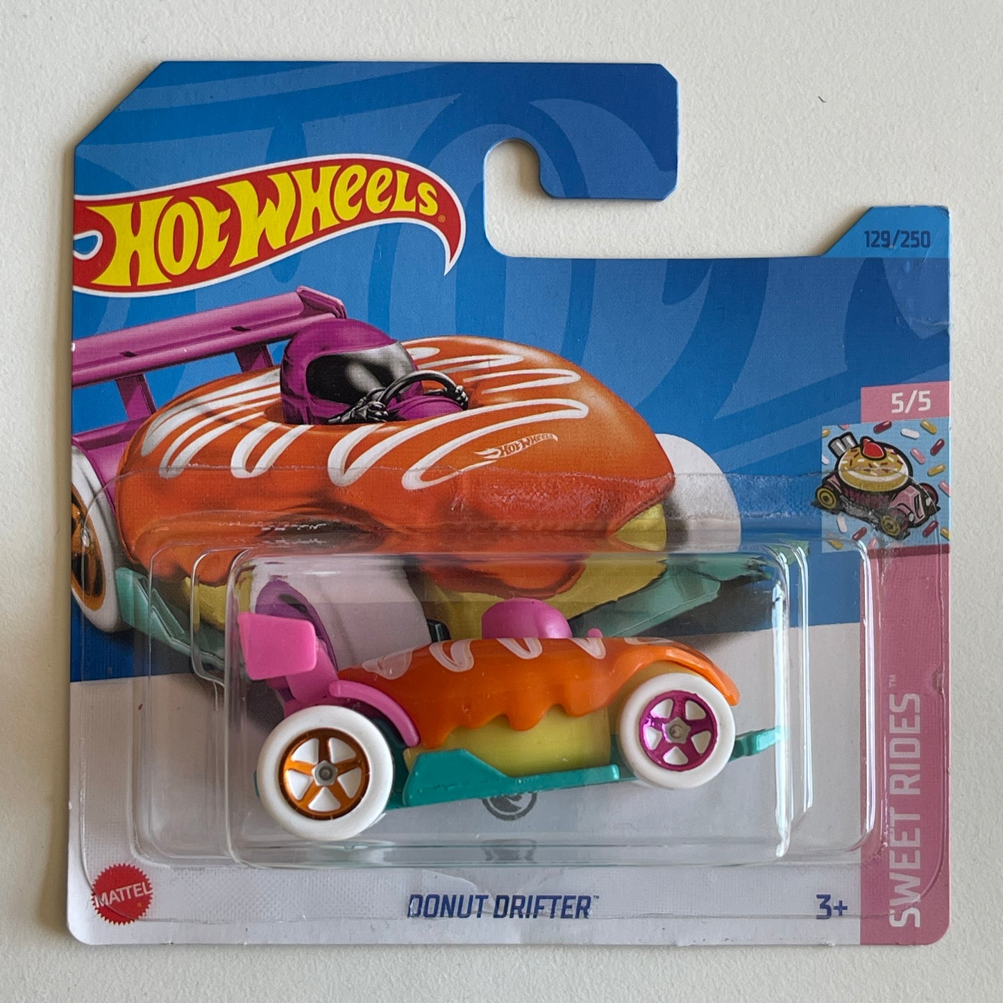 Hot Wheels Donut Drifter (Orange) Short Card (Damaged) Sweet Rides 129/250 Treasure Hunt