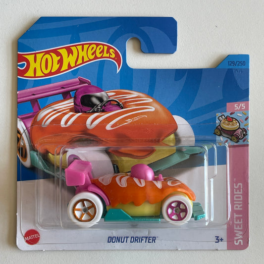 Hot Wheels Donut Drifter (Orange) Short Card Sweet Rides 129/250 Treasure Hunt