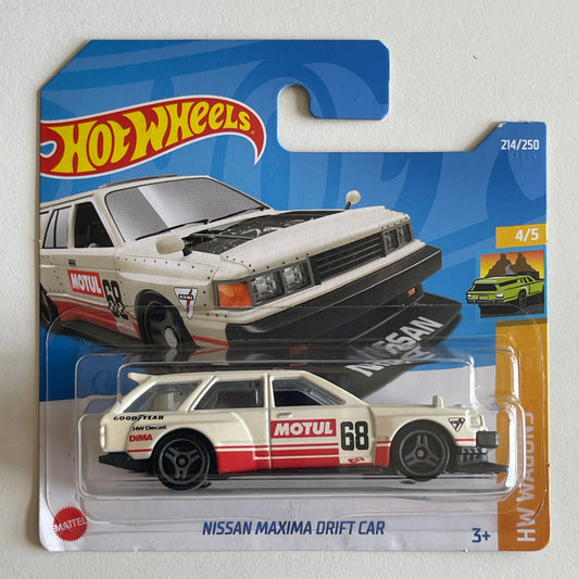 Hot Wheels Nissan Maxima Drift Car (Beige) Short Card (Damaged) HW Wagons 214/250