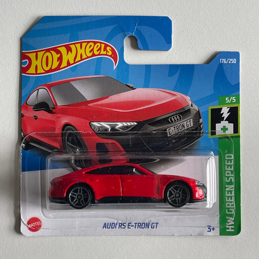 Hot Wheels Audi RS E-Tron GT (Red) Short Card (Damaged) HW Green Speed 176/250