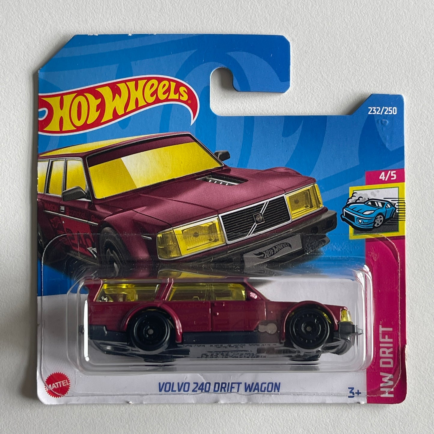 Hot Wheels Volvo 240 Drift Wagon (Brown) Short Card (Damaged) HW Drift 232/250