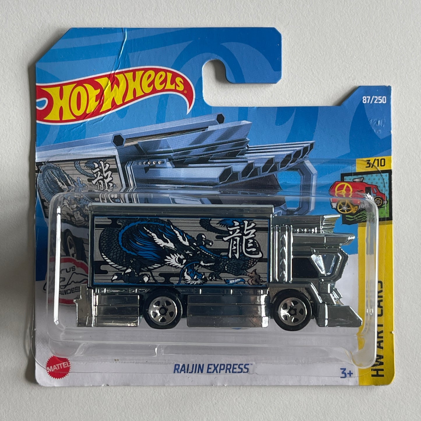 Hot Wheels Raijin Express (Chrome Blue) Short Card (Damaged) HW Art Cars 87/250