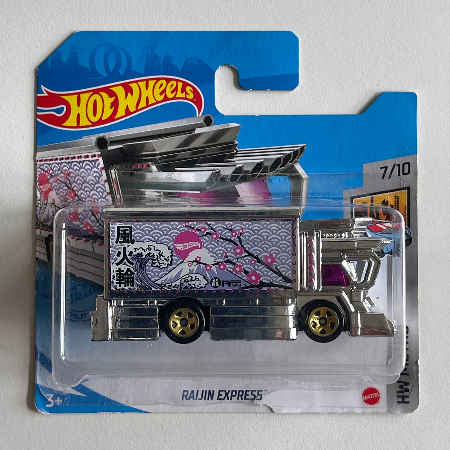 Hot Wheels Raijin Express (Chrome Pink) Short Card (Damaged) HW Metro 102/250