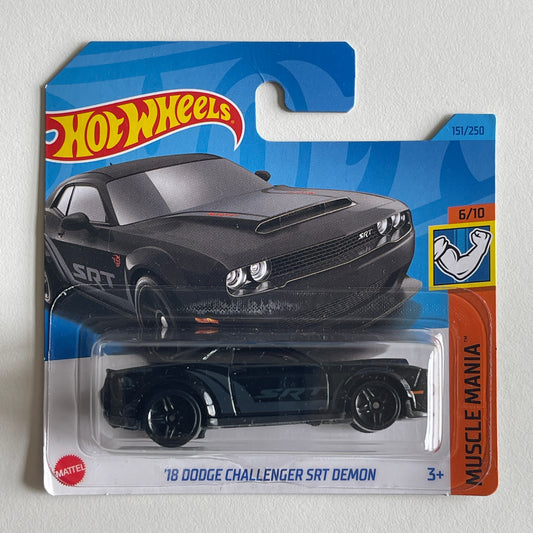 Hot Wheels '18 Dodge Challenger SRT Demon (Black) Short Card (Damaged) Muscle Mania 151/250