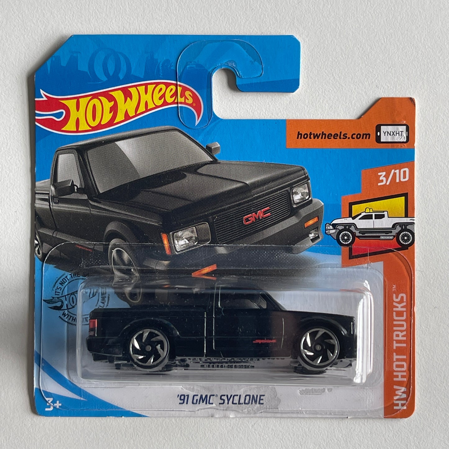 Hot Wheels '91 GMC Syclone (Black) Short Card (Damaged) HW Hot Trucks 150/250