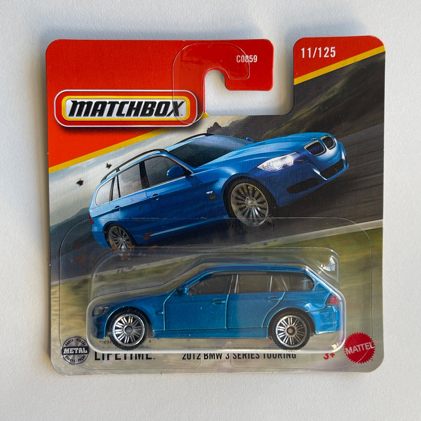 Matchbox 2012 BMW 3 Series Touring (Blue) Short Card (Damaged)