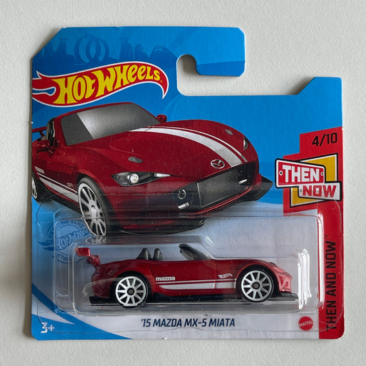 Hot Wheels '15 Mazda MX-5 Miata (Red) Short Card (Damaged) Then And Now 129/250