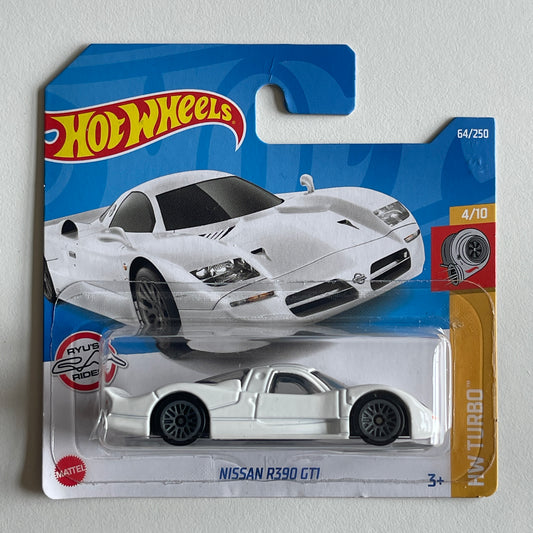 Hot Wheels Nissan R390 GT1 (White) Short Card (Damaged) HW Turbo 64/250