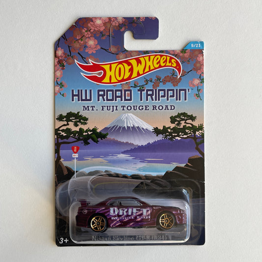 Hot Wheels Nissan Skyline GTR (R34) (Purple) Long Card (Damaged) HW Road Trippin' Mt. Fuji Touge Road