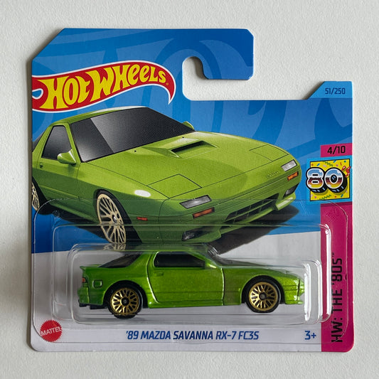 Hot Wheels '89 Mazda Savanna RX-7 FC3S (Green) Short Card HW: The '80s 51/250