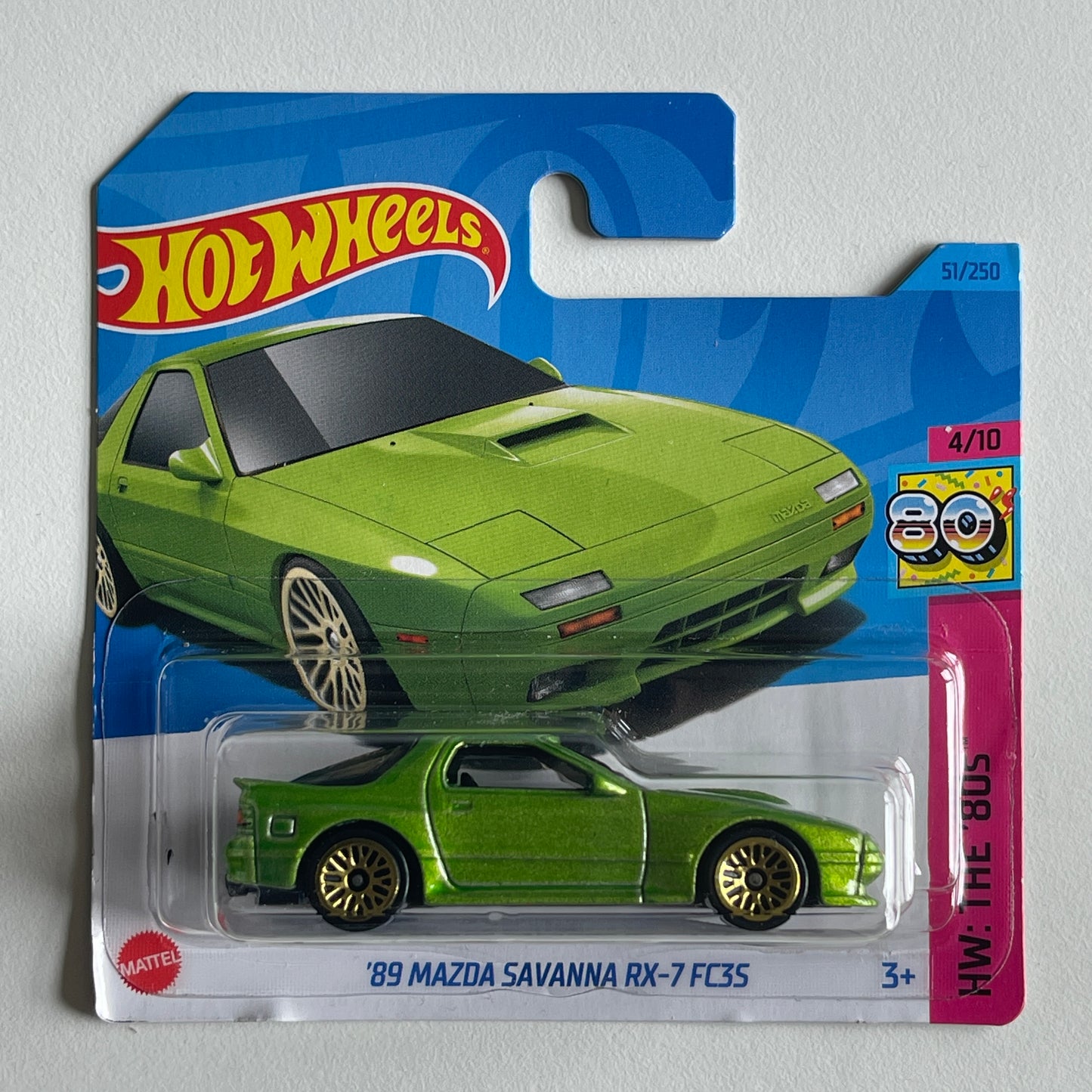 Hot Wheels '89 Mazda Savanna RX-7 FC3S (Green) Short Card (Damaged) HW: The '80s 51/250