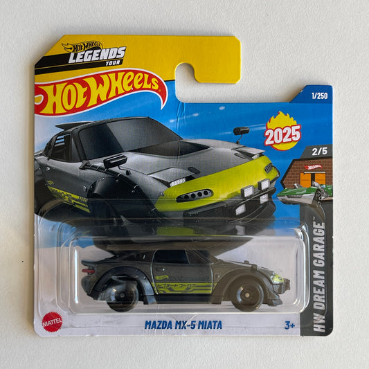 Hot Wheels Legends Mazda MX-5 Miata (Black) Short Card (Damaged) HW Dream Garage 1/250