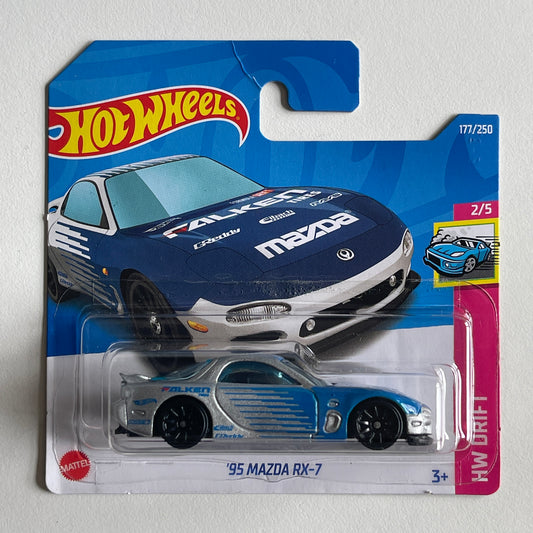 Hot Wheels Faken '95 Mazda RX-7 (Grey) Short Card (Damaged) HW Hot Drift 177/250