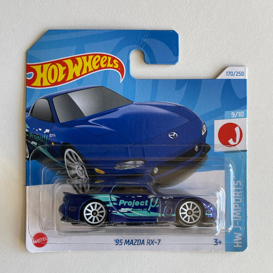 Hot Wheels '95 Mazda RX-7 (Blue) Short Card (Damaged) HW J-Imports 170/250